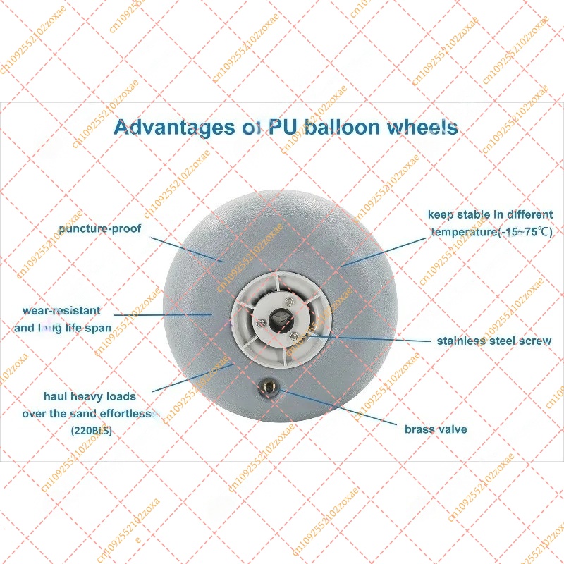 Roue gonflable en PU de 12 pou - Fishing Kayak Cart avis et prix
